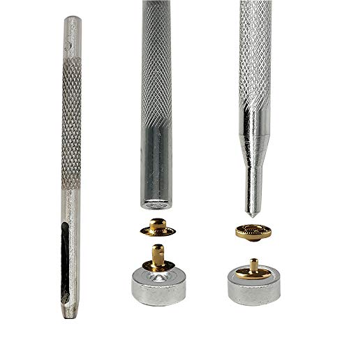 Meikeer 80 Stes Snap Fasteners Kit Snaps Buttons 15mm Metal Snaps with 4 Pieces Fixing Tools 4 Color Clothing Snaps Kit for Thin Leather Jacket Jeans Wear Bracelet Bags (4 Color)