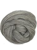 Grey Wool Top Roving Fiber Spinning, Felting Crafts USA (4oz)