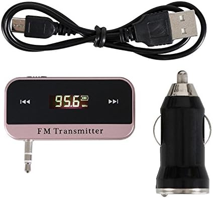 Ottertooth 3.5mm In-car FM Transmitter with Car USB Charger, Wireless FM Modulator Aux Car Kit Radio Adapter for iPhone, Samsung, LG, HTC, Nexus,Sony, Android Smartphone and more - Pink