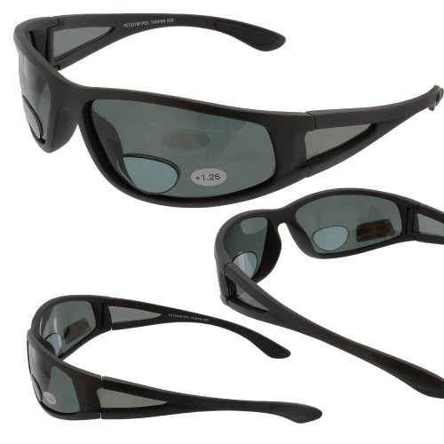 Ragged Grey Polarized Bifocal Sunglasses Magnifier Readers 1.25