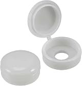 Merriway BH01144 White Plastic Screw Covers Caps for No 6 & 8 Screws - Pack of