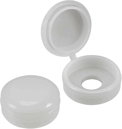 Merriway BH01144 White Plastic Screw Covers Caps for No 6 & 8 Screws - Pack of