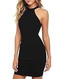 Lyrur Women's Formal Halter Neck Key Hole Bodycon Mini Party Dress (#6036-US4, Black)
