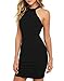 Lyrur Women's Formal Halter Neck Key Hole Bodycon Mini Party Dress (#6036-US4, Black)