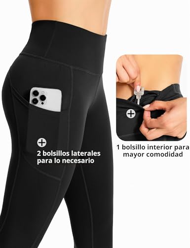 GymCope Women's Sports Leggings, High Waist Sports Leggings, Push Up Leggings, Yoga Pants, Elastic Tummy Control with Pocket for Pilates, Gym, Fitness, Dance, Gym, Running