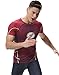 Red Plume Men's Compression Tight Fitness Shirt, Lightning Armor Sports T-Shirt (L, Red)