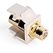 Leviton 40830-BTY QuickPort RCA, Gold-Plated Connector with Yellow Stripe, Light Almond