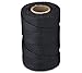 Waxed 100% Polyester Black Twine/Cord | 1,005 feet (335 Yards) | 9-ply | 115-Pound Loop Strength Cable Tie Down Lacing | Made in USA