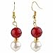 Efulgenz Indian Jewelry Sets for Women Bollywood Jewelry Faux Pearl Necklace Handcrafted Traditional Beaded Multi Stranded Necklace with Dangler Earrings Indian Bollywood Jewelry Sets for Women (Red)