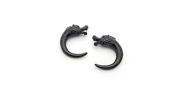 Amazon.com: Un par de tallado a mano dragón gancho tapones ...