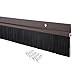 uxcell Door Bottom Sweep Brown H-Shape Aluminum Alloy Holder W 2-inch Black PP Silicone Soft Brush, 1000mm x 72mm (Approx 39.37-inch x 2.83-inch)