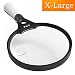 Magnifying Glass, UNIMI Magnifier 5.5 Inch Extra Large Magnifying Glass with Light, 3 Bright LED Illuminated 2X Magnifier Lens 4X 25X Zoom Lightweight Hand Held Magnifiers Lens for Reading - Black primary