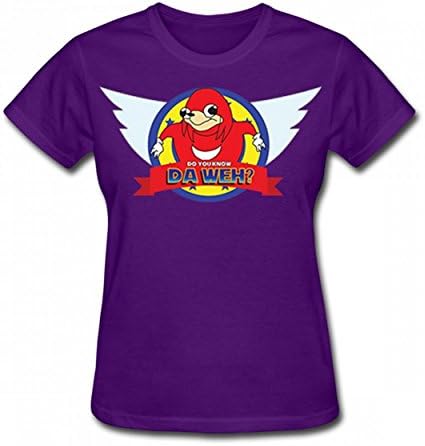 PUDNTSD Ugandan Knuckles Do You Know?The Way Tshirt Fashion Print T-Shirts Valentine Women's Tee Purple