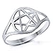 925 Sterling Silver Wicca Pentacle Ring - Size 7