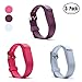 Hotodeal Replacement Bands for Fitbit Flex, Fashion Adjustable Silicone Wristband, Hollowed Design with Secure Metal Clasp, Prevent Tracker Falling Off, Comfortable, Pack of 3 (Purple+White+Pink)