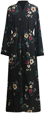 Sunyastor Women Islamic Dress, Dubai Style Open Front Kaftan Abaya Muslim Cardigan Ethnic Dress Long Maxi Dress Jilbab Robe