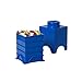 LEGO Storage Brick 1-Stud, Blue, – Stackable Storage Box with Lid, 1.2L Toy Organizer, Desk & Room Storage, Home Décor