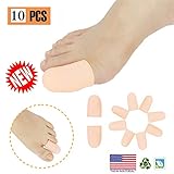 Gel Toe Caps Toe protectors Toe Sleeves,NEW MATERIAL,for Blisters, Corns, Hammer Toes, Ingrown Toenails, Toenails Loss, Friction Pain Relief and More (10 Pcs Nude)