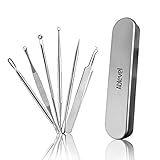 Ablevel Blackhead Remover Tools Kit Professional Strainless Steel 6pcs blackhead whitehead blemish Acne Tool Set with Storage Box