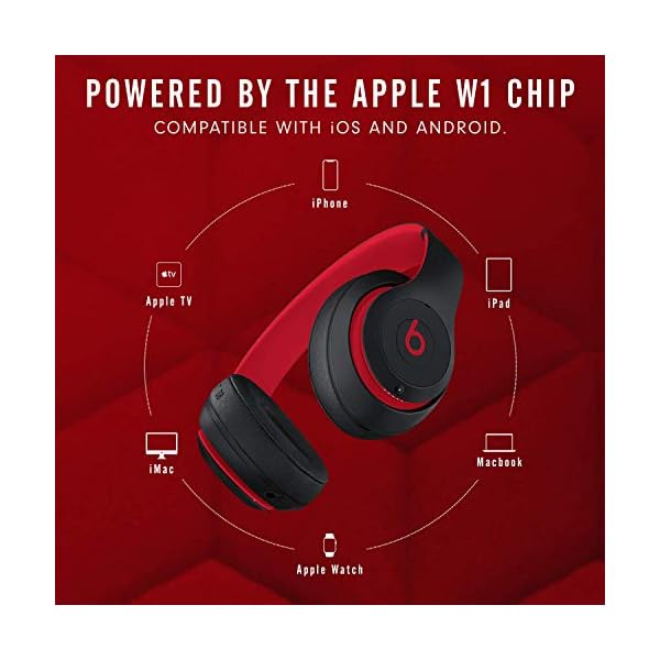 Beats-Studio3-Wireless-Noise-Cancelling-Over-Ear-Headphones-Apple-W1-Headphone-Chip-Class-1-Bluetooth-Active-Noise-Cancelling-22-Hours-Of-Listening-Time-Defiant-Black-Red Beats Studio3 Wireless Noise Cancelling Over-Ear Headphones - Apple W1 Headphone Chip, Class 1 Bluetooth, Active Noise…