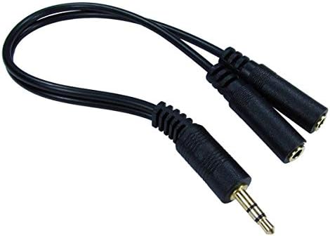 Audio Splitter Cable 2 way cable splitter audio splitter cable 3.5mm - Audio Cable Adaptor Splitter 1x Stereo Jack Plug Adapter 3.5 mm to 2x Mono Jack Socket Female Jack 3.5 mm AUX IN OUT 0.2M 20cm