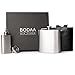 Hip Flask For Liquor And Whiskey | Premium Set for Men/Women, Great Gift | 6oz With Bonus Mini 2oz Flask, Funnel and Leather Cover 100% Leak Proof Stainless Steel (SS304 18/8) By BODAA 2018