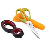 OXA Kitchen Shears & Jar Opener Set - Multi-Purpose Utility Scissors for Poultry, Fish, Meat, Vegetables & 6-in-1 Jar Opener for 6 Different Types of Seals And Lids