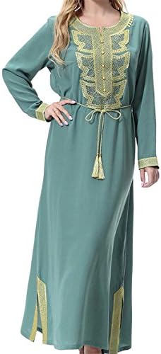 yibiyuan Womens Arabic Tunic Top Long Long Sleeved Muslim Dress Dresses 1 XXL