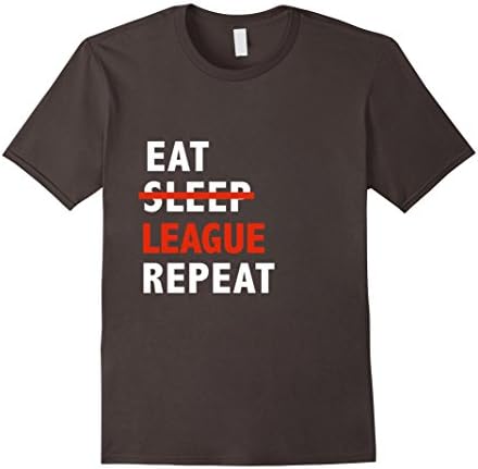 Men's Funny Eat No Sleep League Repeat Tee Gaming Gamers T-shirt Small Asphalt