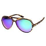 zeroUV - Classic Teardrop Flash Mirror Color Lens Plastic Aviator Sunglasses 55mm