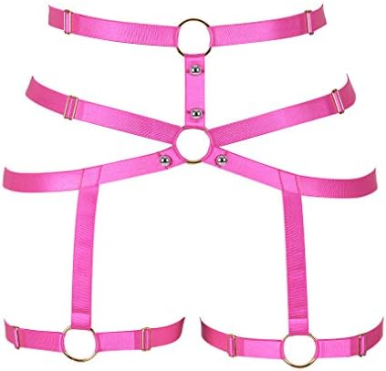 CAGBRRO Women's Harness Gothic Leg Strappy Lingerie Body Harness Garter Belt Plus Size Elastic Adjustable Black
