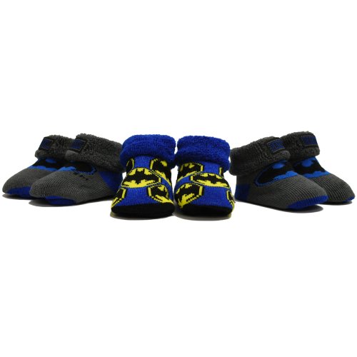 Batman 3 Pack Booties 0-12M