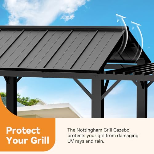 Covered Outdoor Nottingham Grill Gazebo Review: 6x8 Metal Hardtop with Shelves image 19