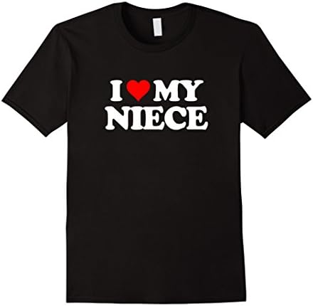 Men's I Love My Niece T Shirt - Heart Funny Fun Gift Tee 2XL Black