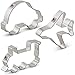 Transportation Cookie Cutter Set - 3 Piece - Airplane, Train Engine, and Car - Ann Clark Cookie Cutters - US Tin Plated Steel