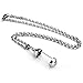 Zysta Stainless Steel Glass Open Container Cylinder Tube Urn Memorial Pendant Necklace, Memorial Ash Keepsake Cremation Jewelry, 24 Inch Chain