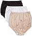 Vanity Fair Women's Perfectly Yours Ravissant Tailored Nylon Brief (Pack of 3),White/ Black/ Nude,Large/7