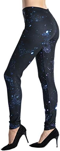 Ndoobiy Women's Printed Leggings Full-Length Regular Size Yoga Workout Leggings Pants Soft Capri L1