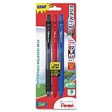 Pentel EnerGel-X Retractable Liquid Gel Pen, 0.7mm, Medium Line, Metal Tip, Assorted Ink, 3 Pack (BL107BP3M)