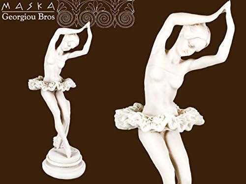 Ballerina Dancer Tänzer Ballerine Ballerino Danseur Bailarina Bailarín Skulptur Figuren aus Alabaster / figurine sculpture / escultura de estatuilla 35cm weiß white Alabaster MASKA Georgiu Bros Collection, Greece 395-0283