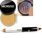 Bundle 3 Items: 1x Mica Beauty Foundation Mf-7 Lady Godiva Bronzer FB-6, Duo Eye Pencil