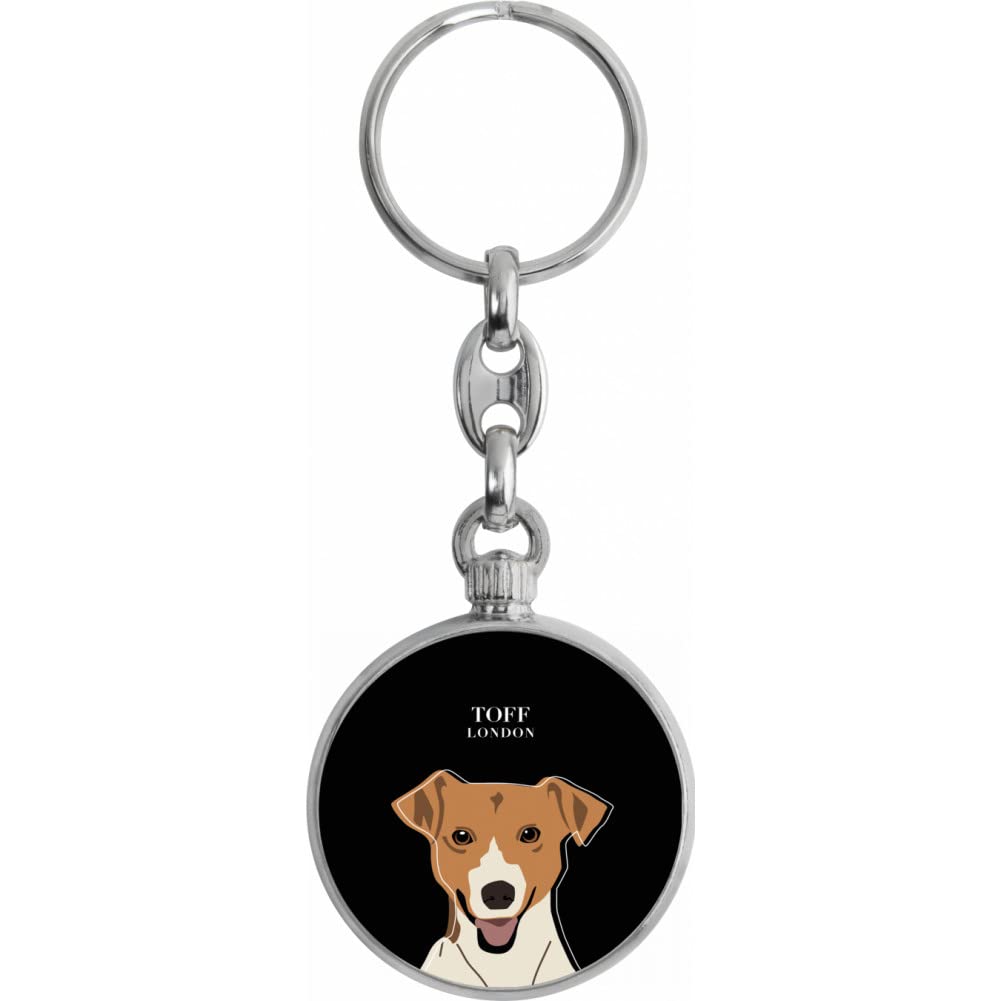 Toff London Beige Jack Russell Terrier Dog Head Keyring