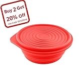 Collapsible Silicone Bowl for Camping - Food-grade & Space-Saving, Red - by Not Just A Gadget