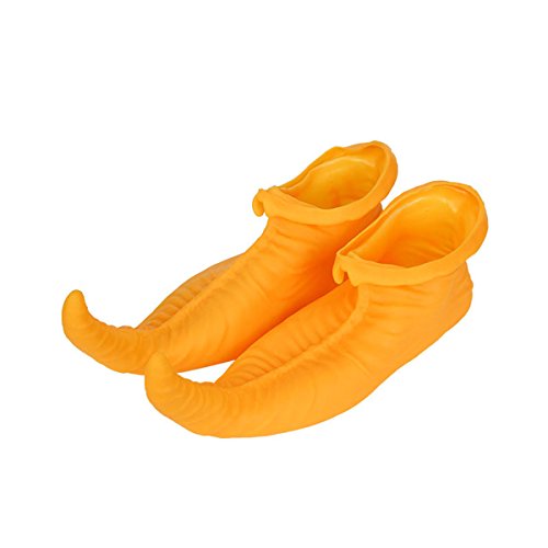 OULII Adult Elf Shoes Clown Shoes Jester Shoes Carnival Costume Shoes 25cm Yellow