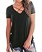 BOBOSMXL Women's Casual Short Sleeve Solid Criss Cross Front V-Neck T-Shirt Blouse Tops