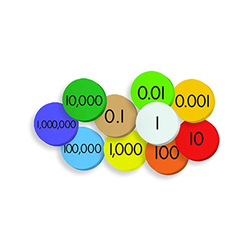 Essential Learning Products 10 Decimals to Whole Numbers Place Value Discs Set