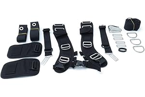 ZYNCUE Diving Backmount Harness Set for Scuba Diving, Adjustable BCD Backplane Accessories with Neoprene Shoulder Pad, Stainl