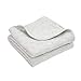 TILLYOU Breathable Quilted Cotton Baby Blanket for All Seasons, Lightweight Warm Toddler Bed Crib Blanket, Super Soft Daycare Nap/Nursery Sleeping Blanket, Heather Gray 39”x47”