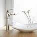 BWE Vessel Sink Faucet Brushed Nickel Waterfall Single Hole Commercial Bathroom Sink Faucets & Parts Supply Hose Single Handle Bath Lavatory Vanity Sink Mixer Tap