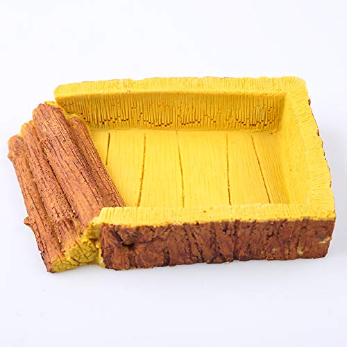 Aqua KT Reptile Ramp Rock Food Bowl Water Dish with Sturdy Base for Amphibian Feeding